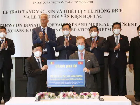 Chính phủ Bỉ tài trợ 100.000 liều vắc-xin cho Việt Nam