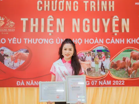 Người đẹp Áo dài Nguyễn Thị An Minh cùng BTC Hoa hậu Doanh nhân Việt Nam 2022 tham gia chương trình thiện nguyện tại Đà Nẵng