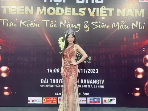 Á hậu Trúc Linh xinh đẹp, nổi bật tại họp báo cuộc thi Teen Models VietNam 2023