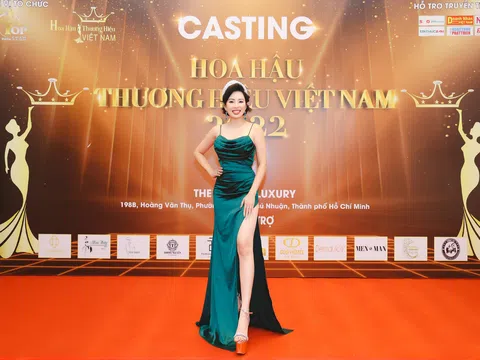 Á hậu Triệu Mai Thanh Thủy xuất hiện nổi bật tại buổi casting Hoa hậu Thương hiệu Việt Nam 2022