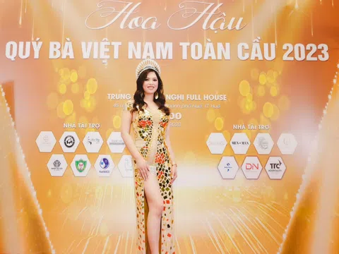 Hoa hậu thiện nguyện Nguyễn Thị Thùy Dung khoe sắc tại Bán kết Hoa hậu Quý bà Việt Nam Toàn cầu 2023