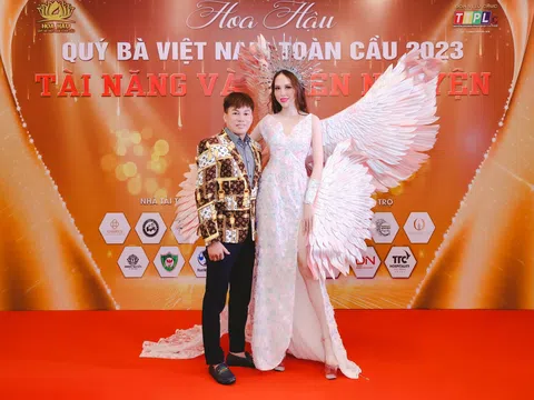 Trang phục dạ hội của NTK Tommy Nguyễn được đấu giá 110 triệu trong đêm thiện nguyện Hoa hậu Quý bà Việt Nam Toàn cầu 2023