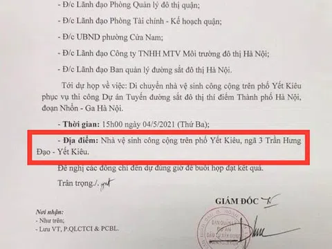 Hà Nội: Thực hư việc một BQL mời dự họp tại địa điểm là nhà vệ sinh công cộng...?!