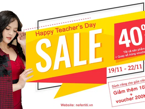 Thỏa sức mua sắm với ưu đãi 40% toàn bộ hệ thống chỉ có ở Nefertiti