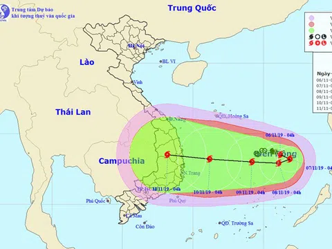 Bão số 6 di chuyển chậm về phía Đông và mạnh thêm, Bắc Bộ sáng sớm có sương mù, Trung Bộ - Nam Bộ mưa dông vài nơi