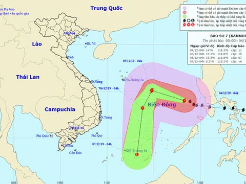 Bão số 7 hướng về Trường Sa, Bắc Bộ rét đậm, Trung Bộ có mưa vài nơi, Tây Nguyên - Nam Bộ ngày nắng, không có mưa