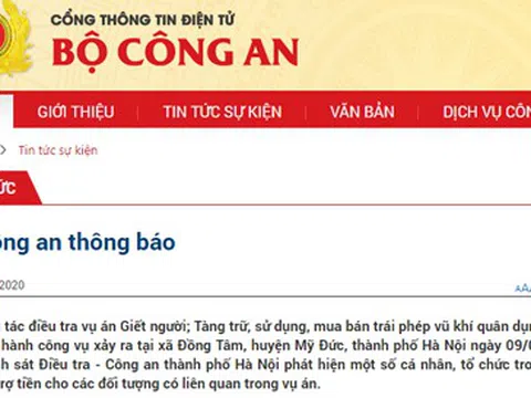 Bộ Công an thông tin việc phong tỏa tài khoản liên quan vụ án xảy ra tại xã Đồng Tâm