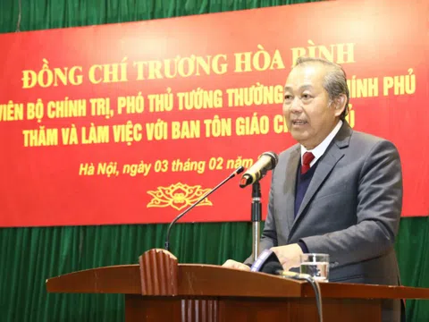 Phó Thủ tướng Thường trực thăm, làm việc với Ban Tôn giáo Chính phủ