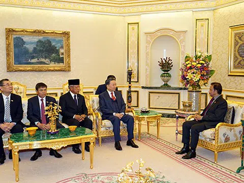 Bộ trưởng Tô Lâm chào xã giao Quốc vương Brunei